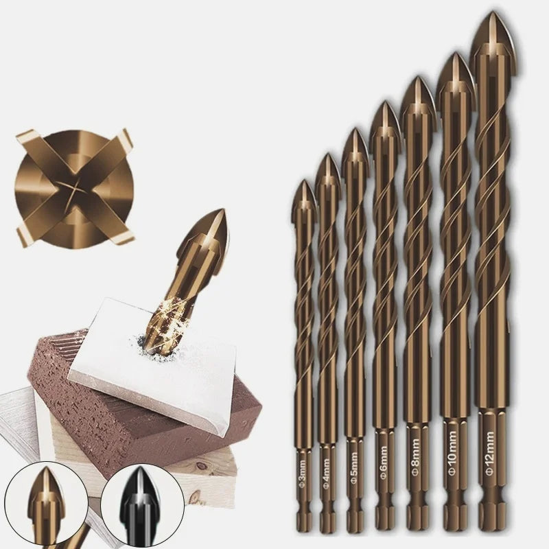 4-Piece Sawtooth Eccentric Drill Bit Set – Concrete, Tile & Wood Masonry Drill Bit Set Richie's