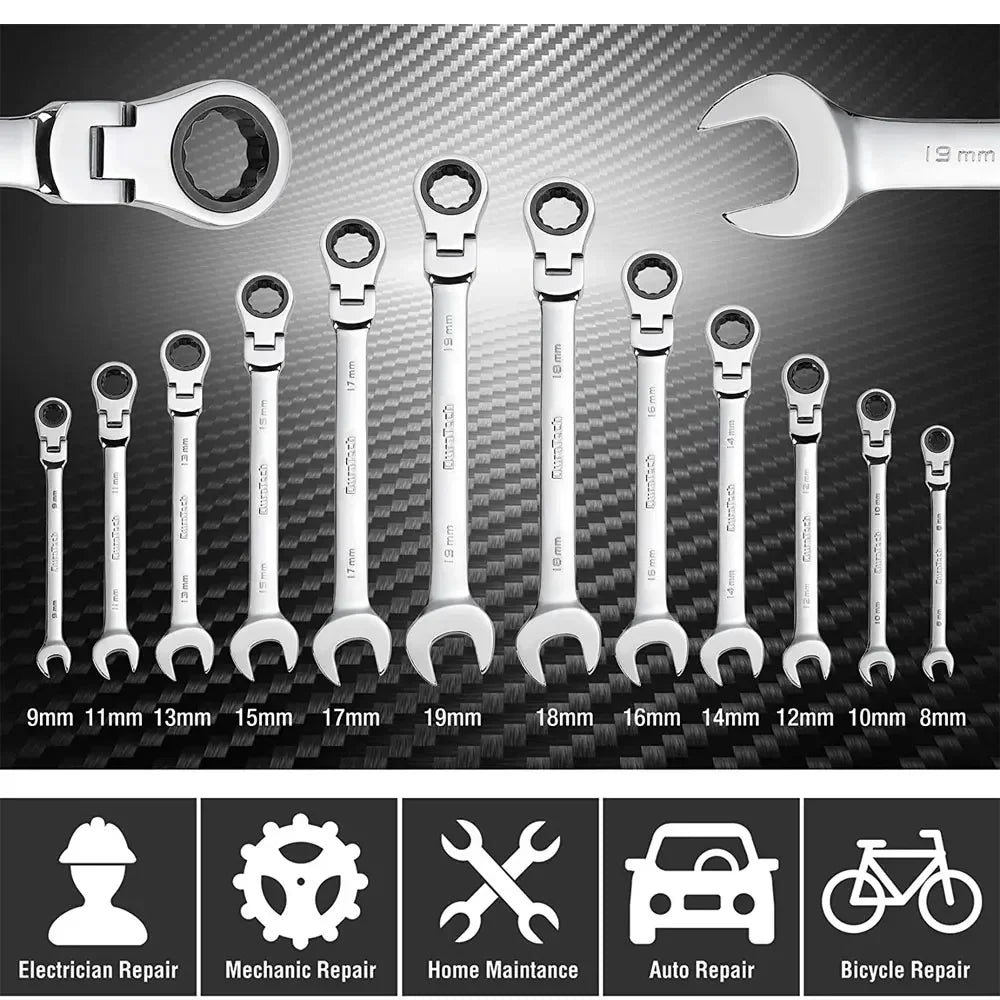 Adjustable Ratchet Wrench 6mm–24mm | Chromium-Vanadium Tool Ratchet Wrench Richie's