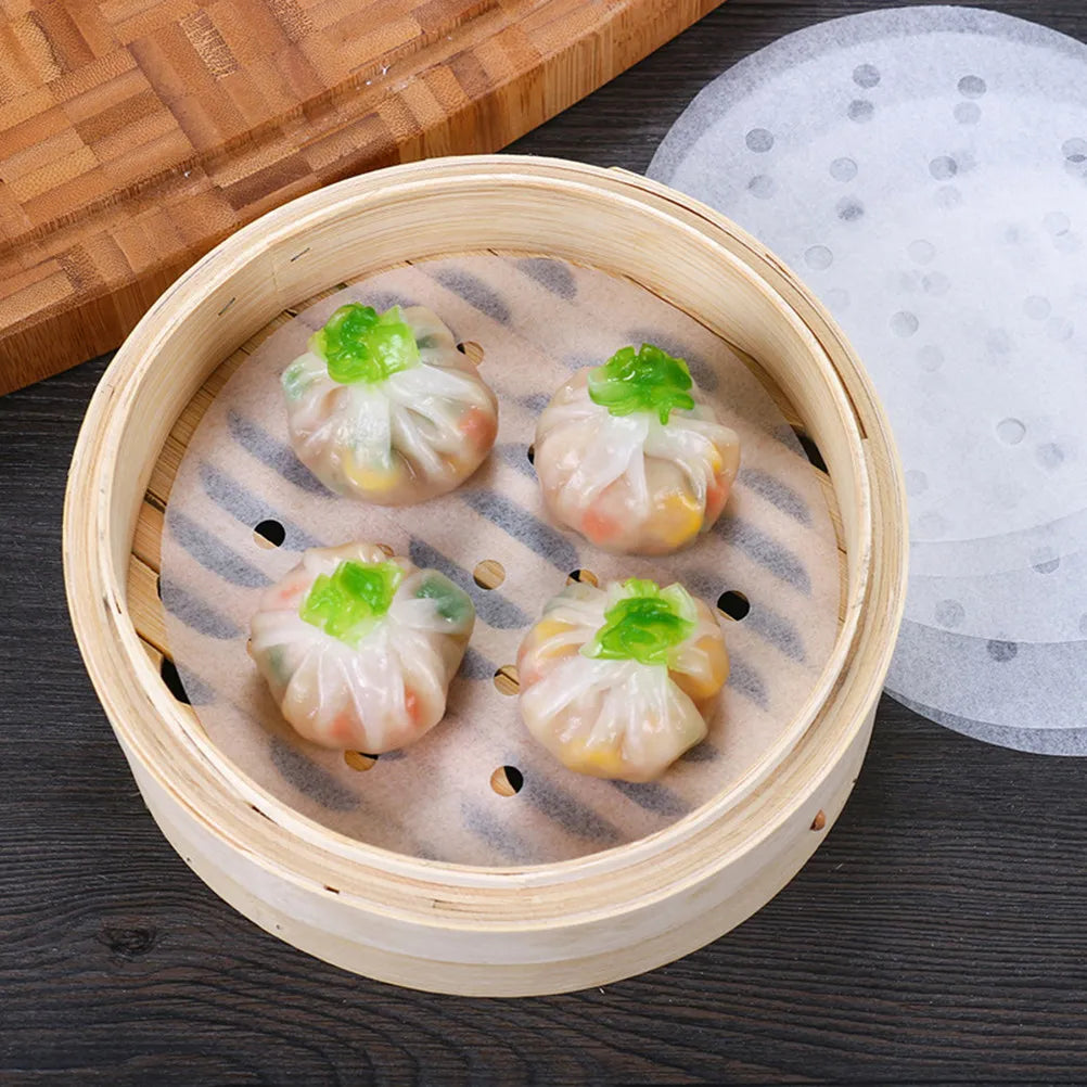 400Pcs 7-Inch Round Steamer Paper Liners Non-Stick Air Fryer Mats Steamer Paper Liners Richie's