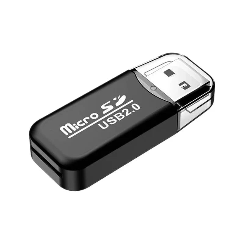 USB 2.0 Micro SD TF Card Reader – Plug & Play Adapter Memory Card Reader Richie's Black