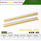 10PCS Color Gilded Pin Headers 2.54mm Single & Double Row Set