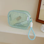 Mesh Cosmetic Bag Transparent Travel Makeup Organizer Pouch Cosmetic Organizer Bag Richie's S-green