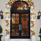 Autumn Maple Leaf & Pumpkin Wreath – Fall Holiday Wall Decor Seasonal Decorative Wreath Richie's
