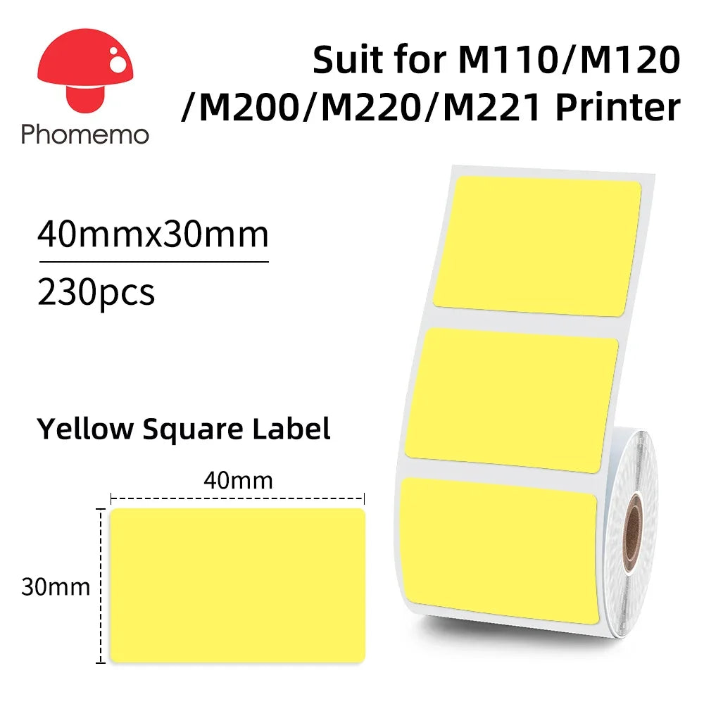 Waterproof Thermal Labels 40x30mm for Phomemo M110 M200 Printers Thermal Label Roll Richie's XP4030-230YE