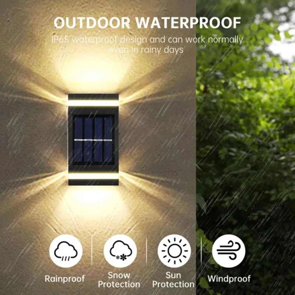 6 LED Solar Wall Light Outdoor IP65 Waterproof Garden Lamp Solar Wall Light Richie's Warm White 3000K