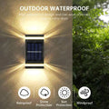 6 LED Solar Wall Light Outdoor IP65 Waterproof Garden Lamp Solar Wall Light Richie's Warm White 3000K