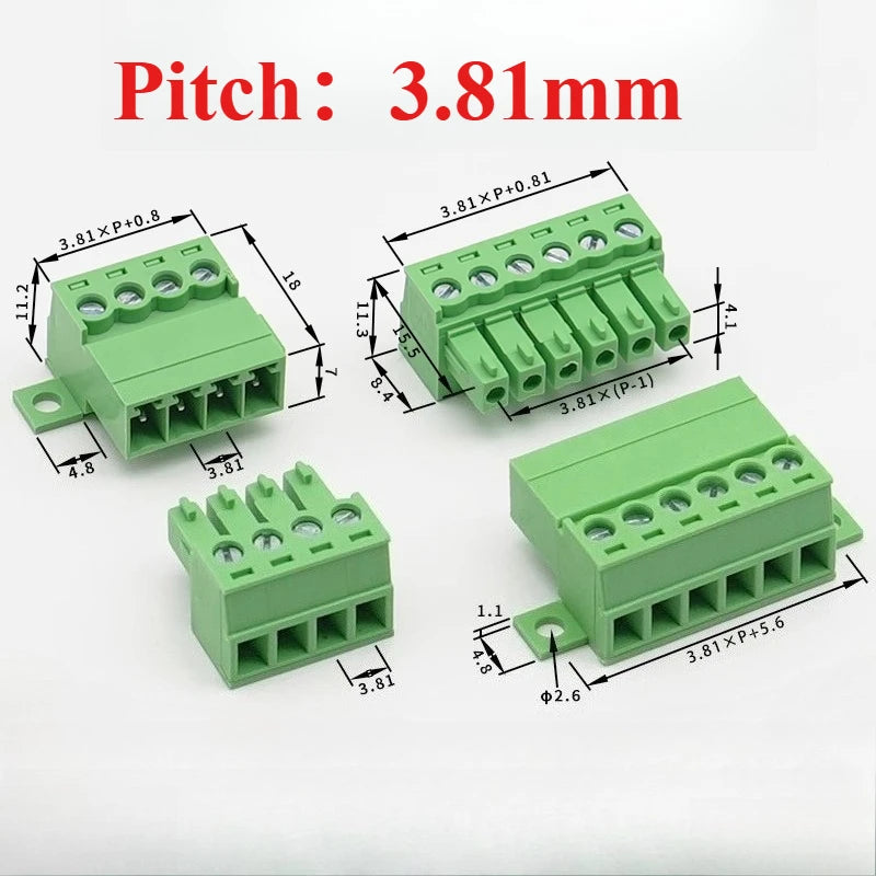 Solderless PCB Screw Terminal Connector Set 15EDGKC 3.81mm PCB Terminal Connector Richie's
