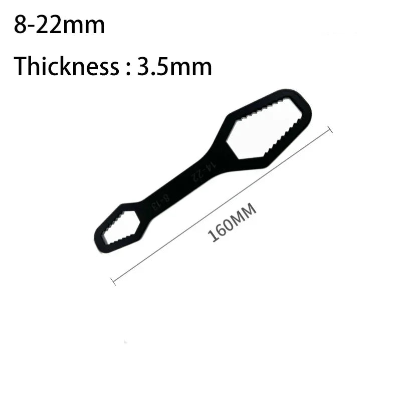 Universal Double-Head Self-Tightening Adjustable Wrench | FATCOOL Adjustable Wrench Richie's 8-22 3.5mm Black