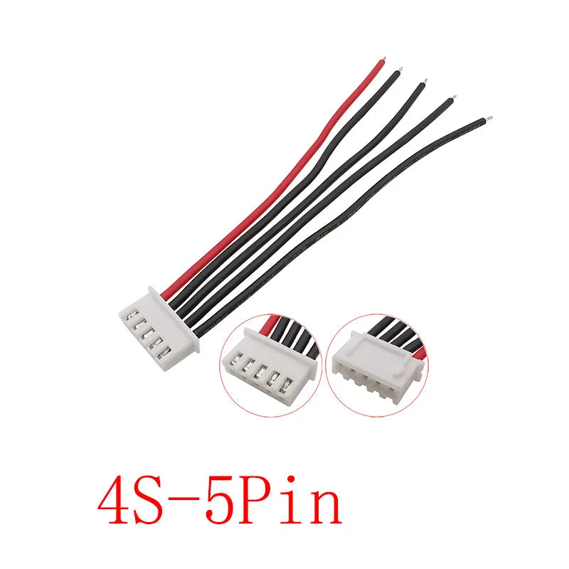 JST XH LiPo Balance Charger Connector 1S–7S 22AWG Silicone Battery Connector Cable Richie's 4S-5Pin 15CM 10Pcs