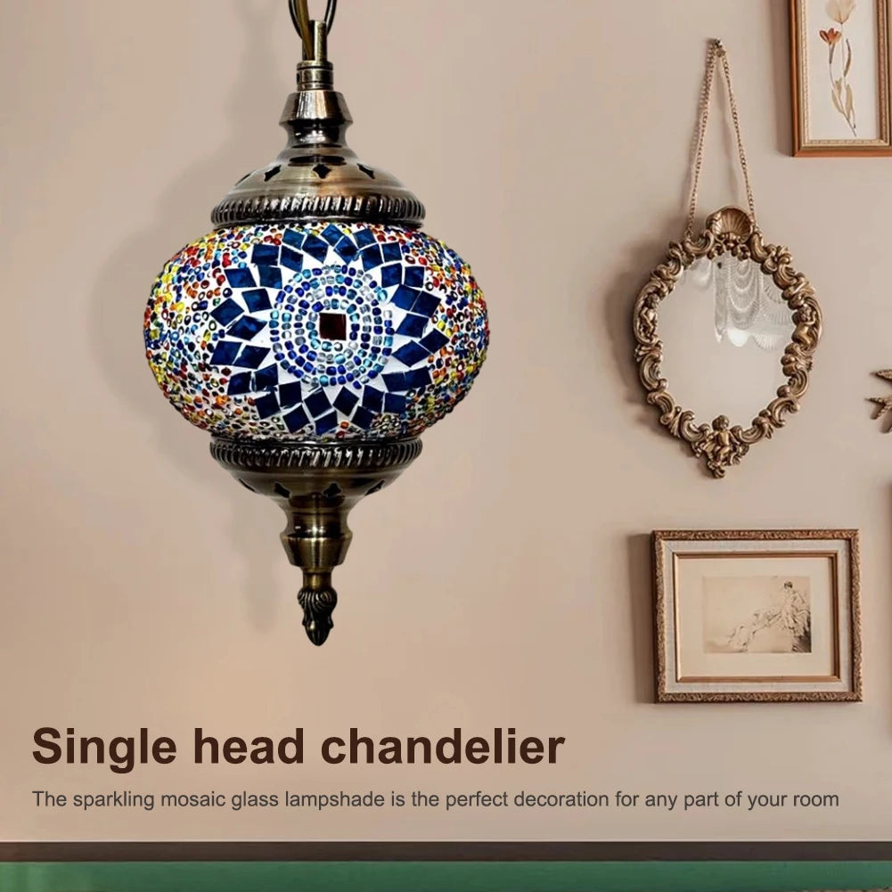 Turkish Mosaic Pendant Light – Handcrafted Glass Globe Chandelier Mosaic Pendant Light Richie's