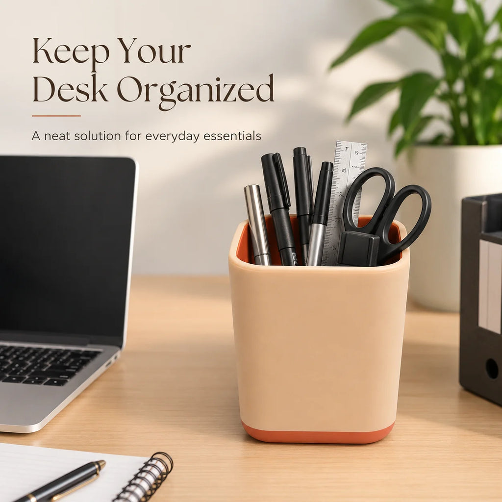 Square Pen Holder with Anti-Tip Base & Rounded Storage Box Pen Holder Organizer Richie's Default Title