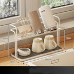Stackable Stainless Steel Cup & Bowl Kitchen Storage Rack Kitchen Storage Rack Richie's White