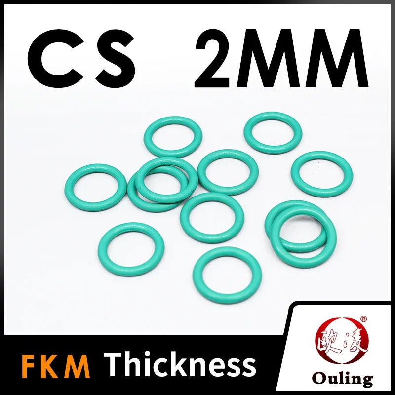 Green FKM Rubber O-Rings CS2mm – Heat & Chemical Resistant Seals Rubber O-Ring Seals Richie's