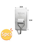 Self-Adhesive 304 Stainless Steel Wall Hooks | Multi-Purpose Adhesive Wall Hooks Richie's 50X30mm 5PCS