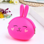 Girls Mini Silicone Animal Coin Purse – Kids Key Wallet Silicone Coin Purse Richie's peach rabbit