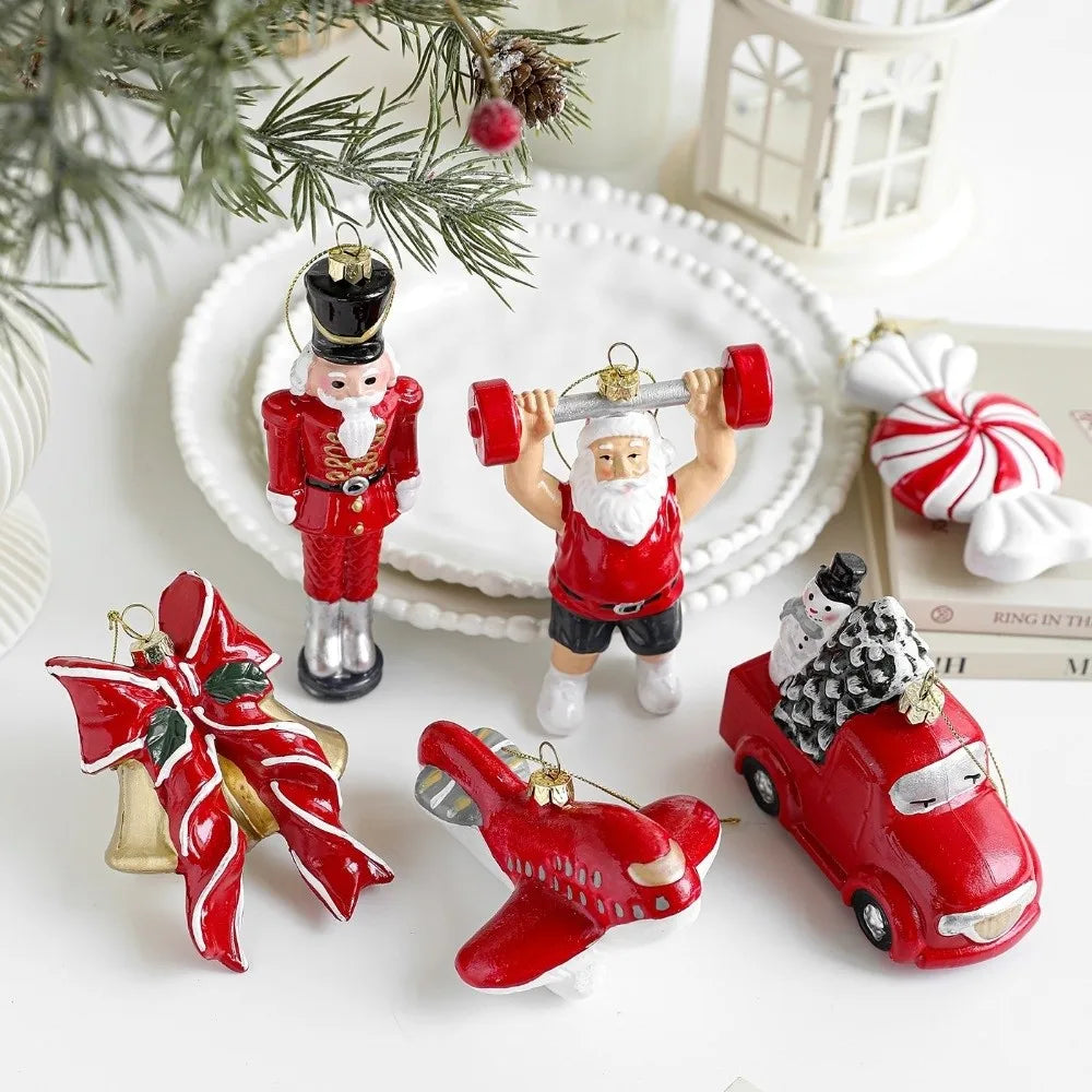 Red & White Plastic Christmas Tree Hanging Ornaments – DIY Christmas Ornaments Richie's