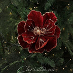 22CM Glitter Poinsettia Artificial Christmas Flower Decoration Christmas Flower Decoration Richie's