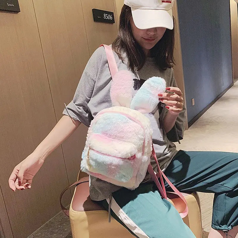Kids Plush Rabbit Mini Backpack – Cute Bear Pendant Shoulder Bag Kids Mini Backpack Richie's