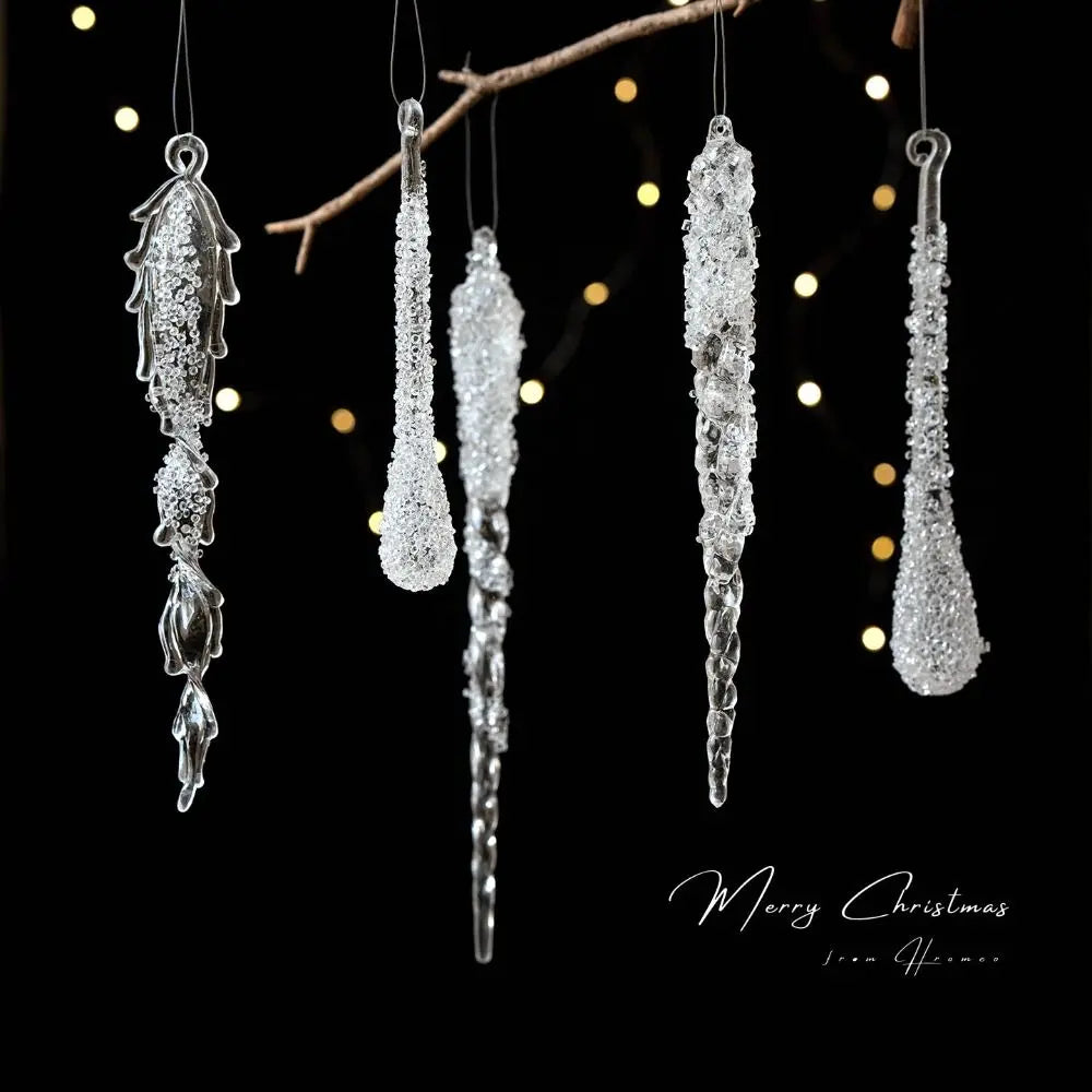 Acrylic Ice Drop Christmas Hanging Ornaments – Clear Pendants Christmas Ornaments Richie's
