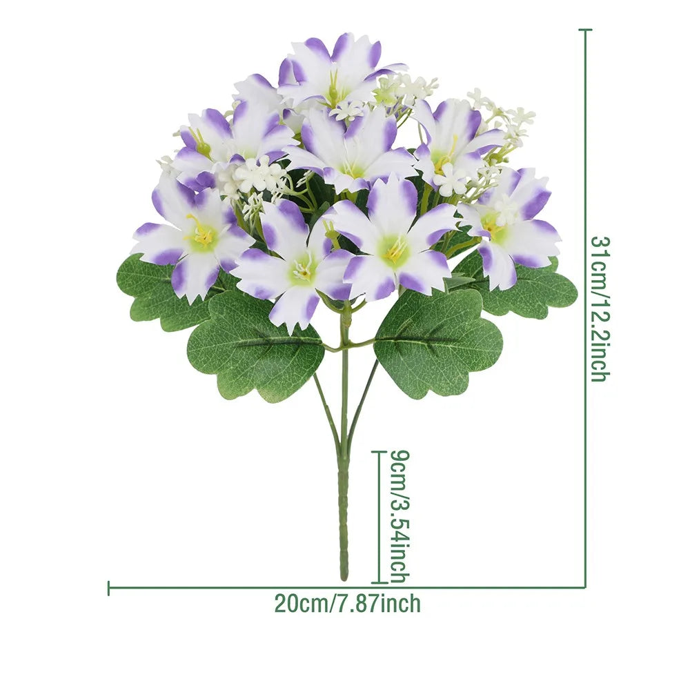 UV Resistant Artificial Trumpet Flower Bouquet | Home Decor Artificial Flower Bouquet Richie's Purple