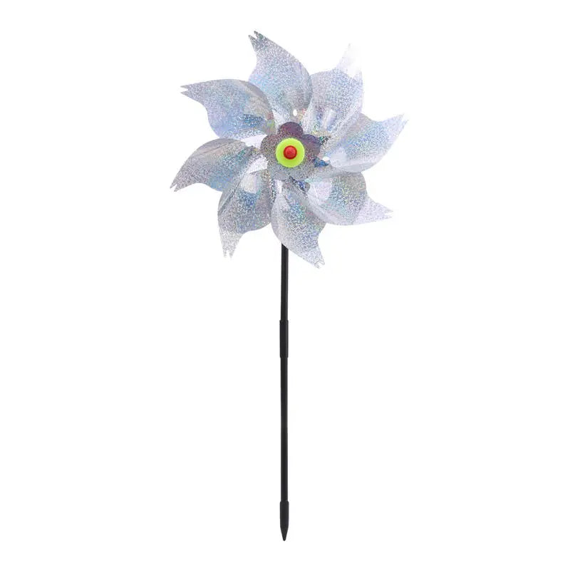 Reflective Bird Repeller Pinwheel Windmill Spinner Garden Decor Bird Deterrent Spinner Richie's silvery