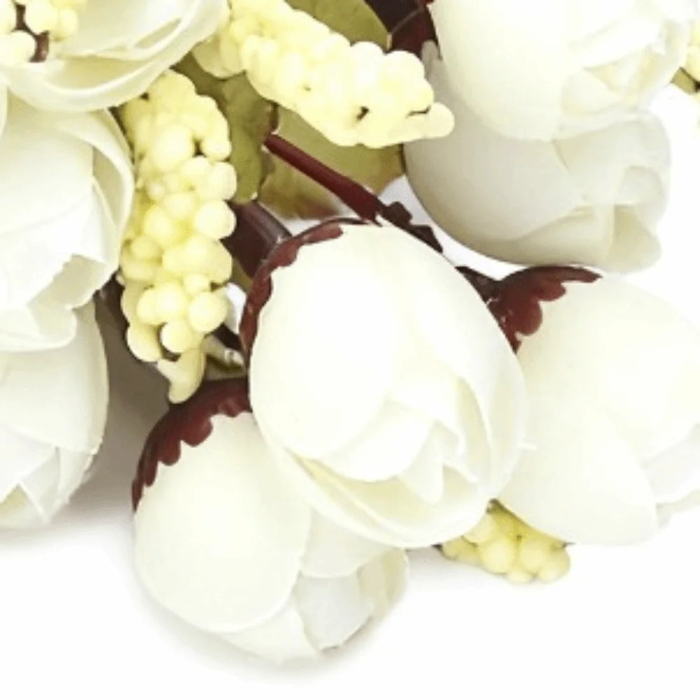 Silk Mini Rose Artificial Flower Stems 17.72in – Pearl Decorated Artificial Flower Stems Richie's