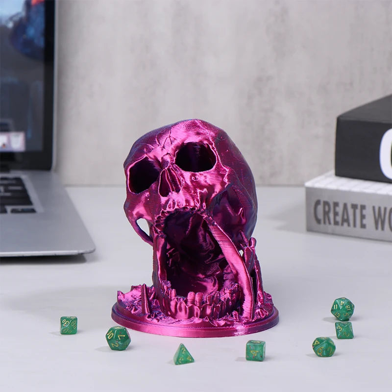 Skull Dice Tower 3D Printed DND | 7-Piece D20 Dice Set Dice Tower Richie's