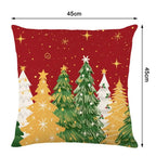Christmas Cushion Cover – Tree Print Checkered Pillowcase 45×45cm Decorative Pillow Cover Richie's