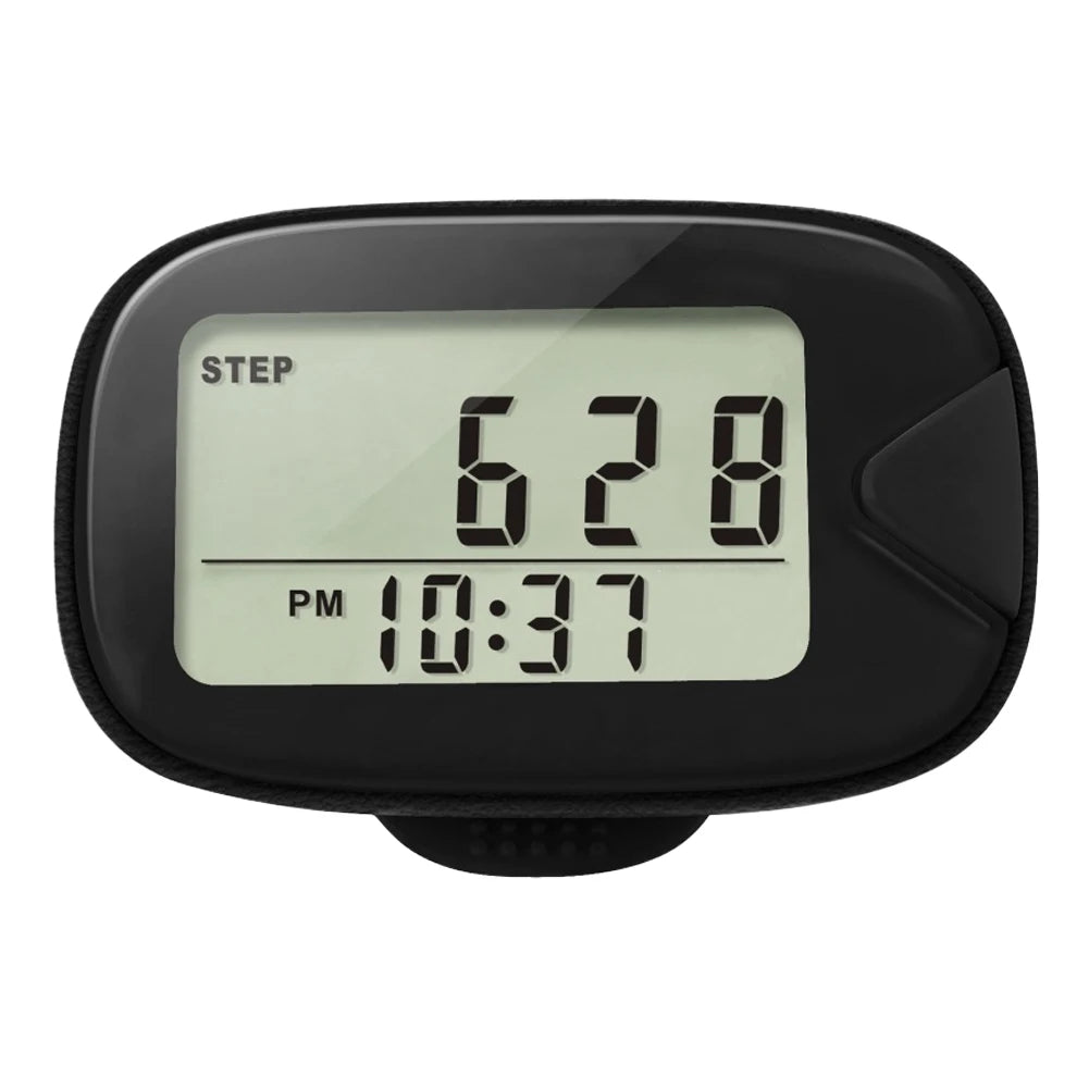 Clip-On Walking Pedometer LCD Step Counter | Outdoor Sports Clip-On Pedometer Richie's Black