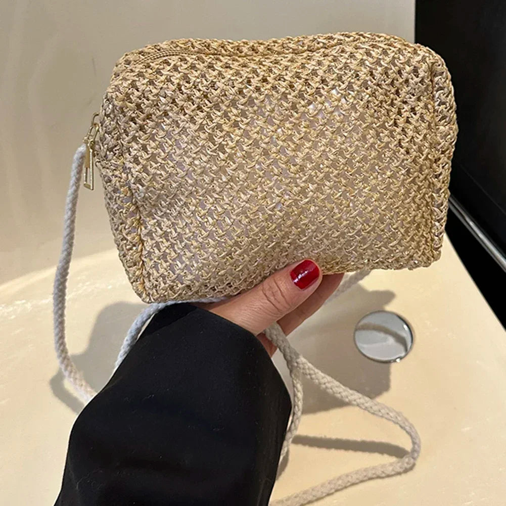 Women's Woven Straw Crossbody Bag – Summer Beach Shoulder Purse Crossbody Shoulder Bag Richie's Khaki