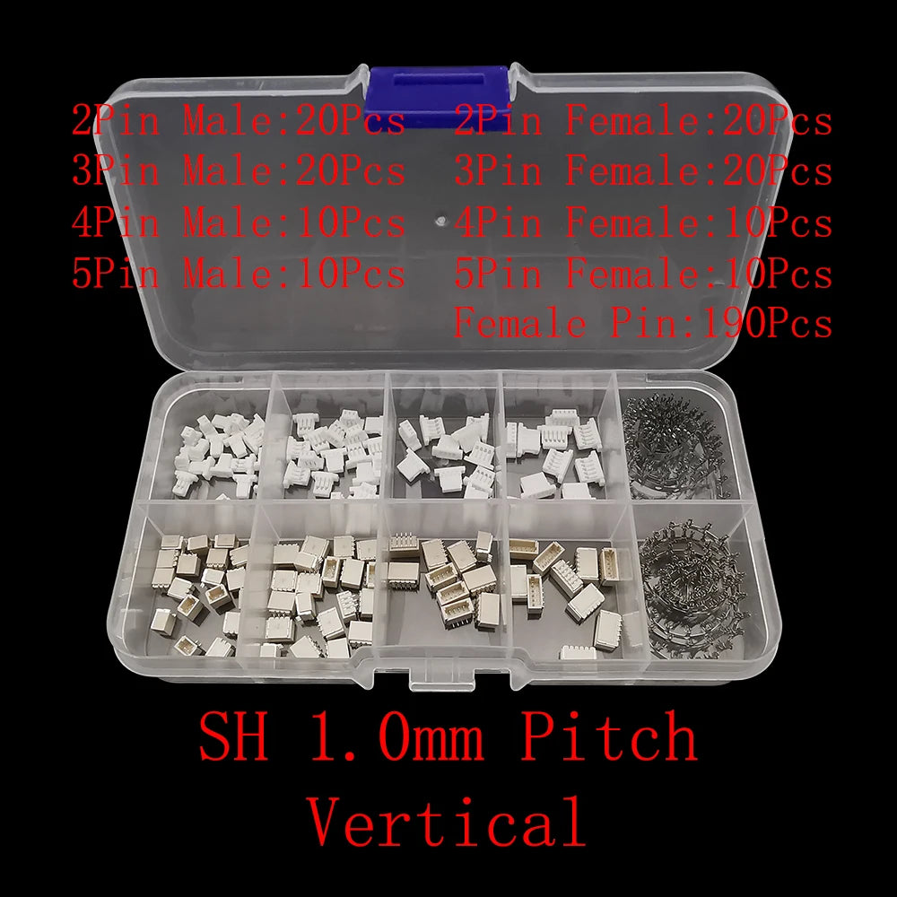 JST Connector Kit – Multi-Pitch Male & Female Housing Terminal Set Connector Terminal Kit Richie's SH 1.0mm Vertical