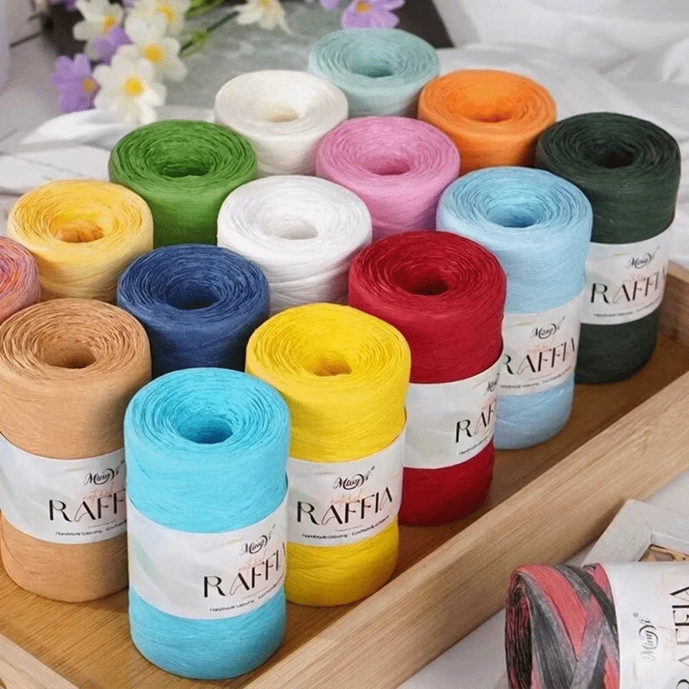 Multi-Colored Raffia Yarn 100g – Bamboo Fiber DIY Knitting Craft Knitting Yarn Richie's