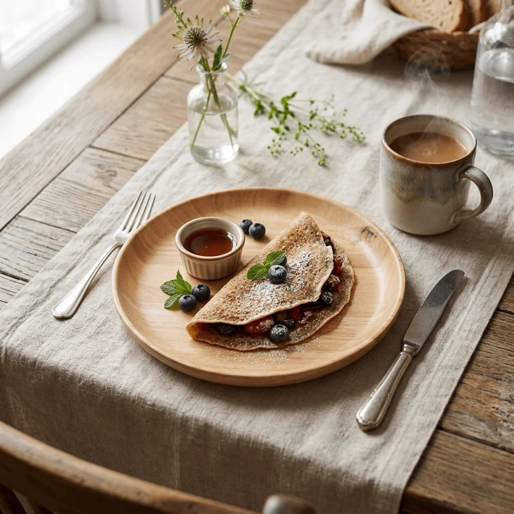 Round Wooden Tea Serving Tray with Raised Edges | 3 Sizes Wooden Serving Tray Richie's