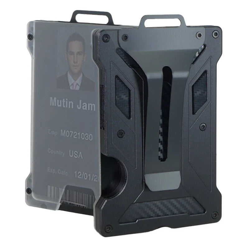 Zeeker Tactical Aluminum ID Badge Holder RFID Blocking Wallet RFID Blocking Wallet Richie's Black