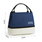Insulated Lunch Bag with Pocket – Reusable Cooler Tote Insulated Lunch Bag Richie's Navy Blue