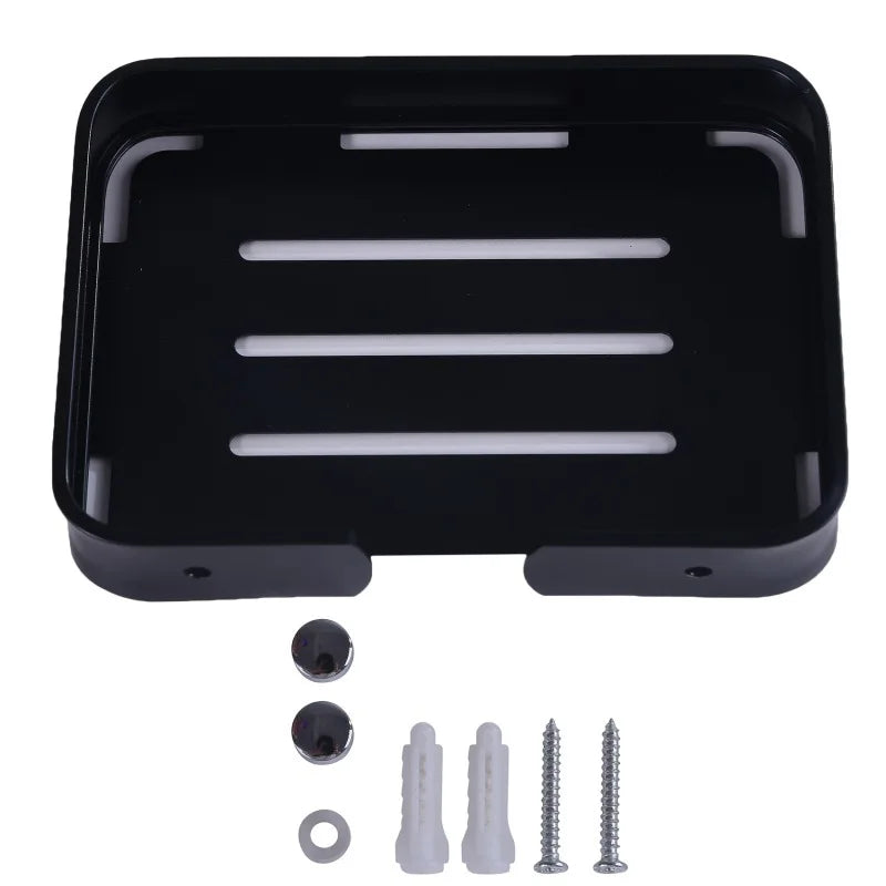 Black Aluminum Wall Mounted Soap Dish Holder – Bathroom Basket Soap Dish Holder Richie's black