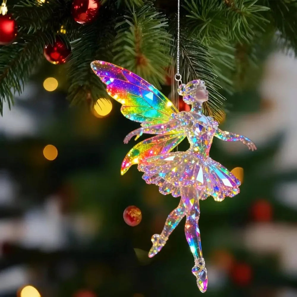2D Acrylic Ballerina Angel Christmas Hanging Pendant Ornament Christmas Ornament Richie's