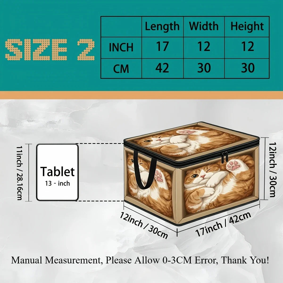 Cute Cat Foldable Storage Box – Zipper Clothes & Bedding Organiser Foldable Storage Box Richie's M 1 Piece