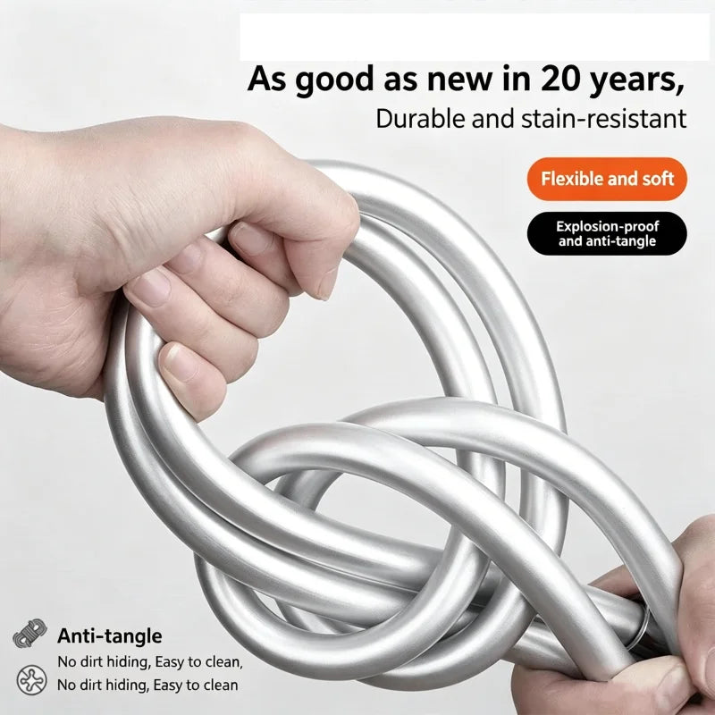 Flexible PVC Shower Hose 1.5M/2M Anti-Kink High Pressure Shower Hose Richie's