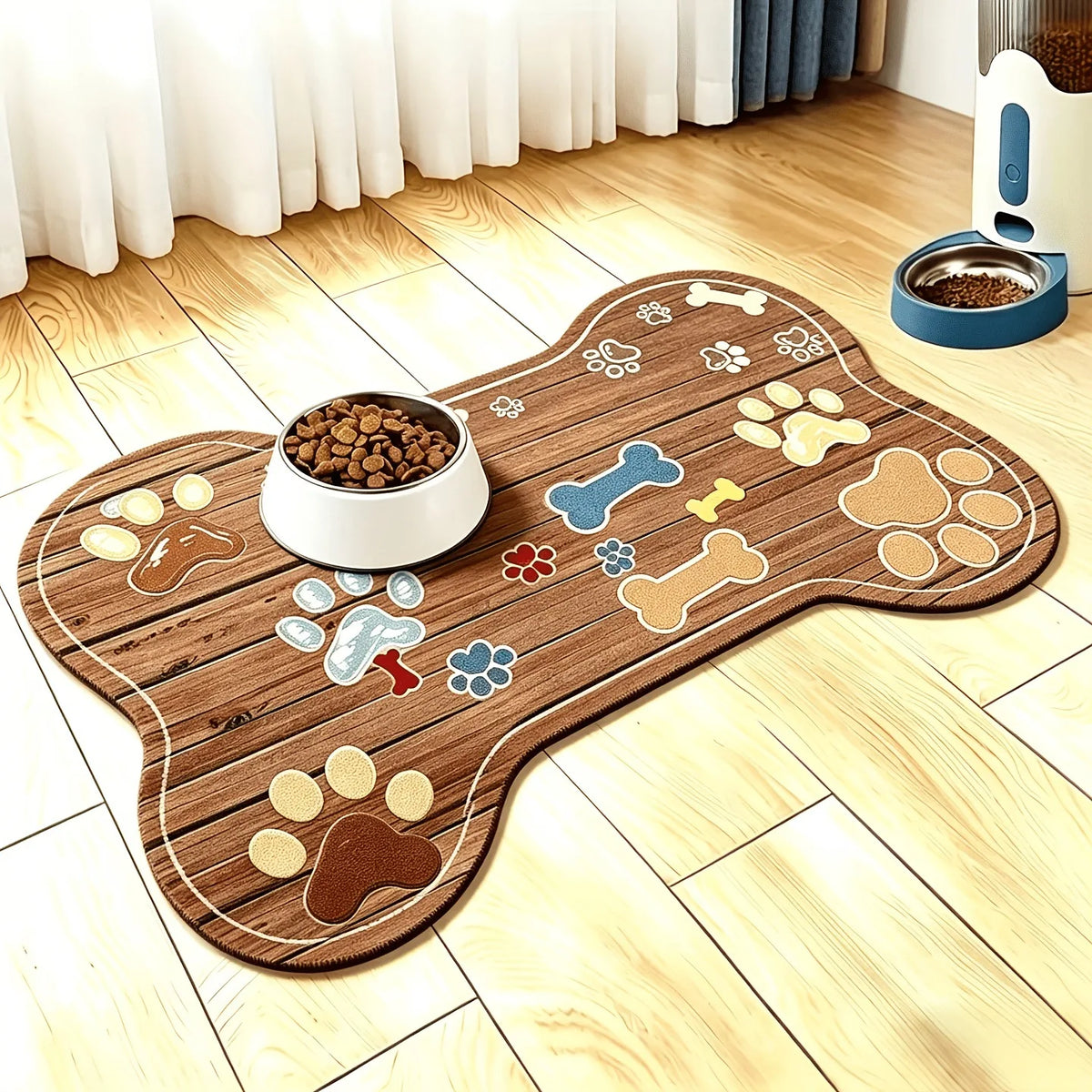 Large Non-Slip Pet Feeding Mat – Quick-Dry Dog Bowl Mat Pet Feeding Mat Richie's brown 1pc 40x60cm