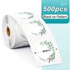 Phomemo 1000pcs Round Thermal Shipping Labels Rainbow Stickers Thermal Shipping Labels Richie's 500pcs Leaf A