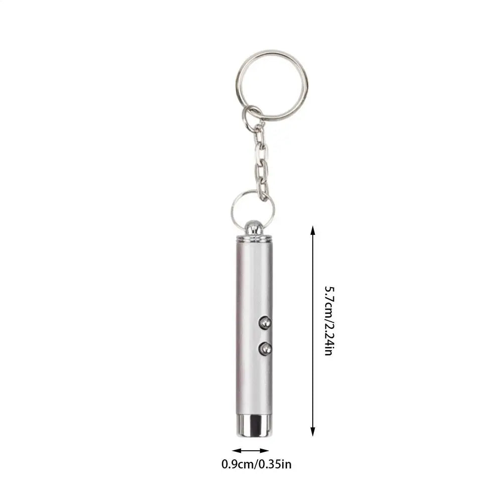 Cat Laser Pointer Toy Pen – LED Keychain Flashlight for Cats Cat Laser Toy Richie's Silver