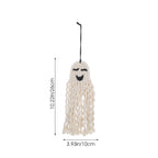 Handwoven Halloween Ghost Hanging Decor – Reusable Cotton Pendant Halloween Wall Decoration Richie's