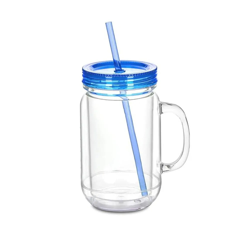 20 oz Snow Globe Tumbler DIY Glitter Cup – BPA-Free with Handle Snow Globe Tumbler Richie's Blue