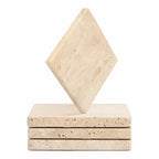 Natural Marble Coasters – Heat Resistant Non-Slip Travertine Set Marble Coasters Set Richie's Square 4PCS L