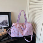 Strawberry Corduroy Travel Bag – Large Crossbody Duffel Travel Duffel Bag Richie's Purple