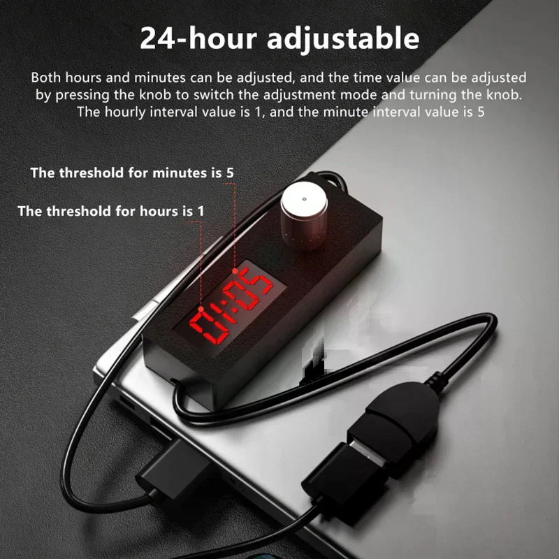 24H Digital Countdown Timer USB Switch – Adjustable Auto Off USB Timer Switch Richie's