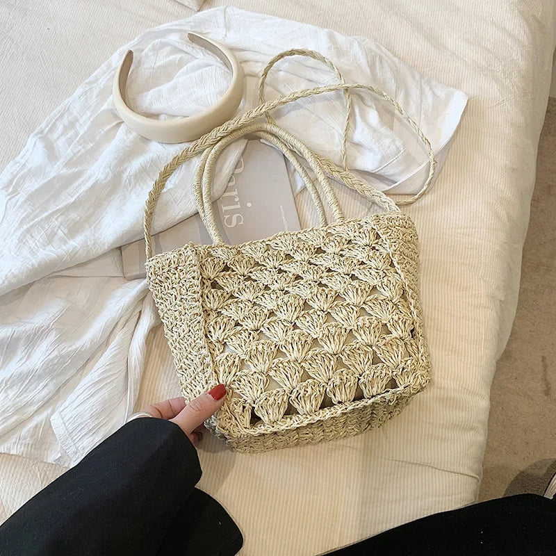Women's Woven Crochet Crossbody Phone Bag – Lightweight Braided Crossbody Shoulder Bag Richie's Creamy-white