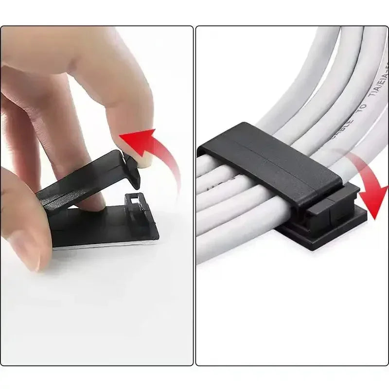 Self-Adhesive Cable Organizer Clips – Desk Cord Manager Cable Management Clips Richie's