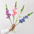 Purple White Artificial Gladiolus Branch – PU Fake Flower Stem Artificial Flower Stem Richie's